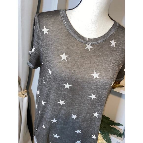Lucky Brand Brown Stars Tee size Small Worn Retro Vintage Look Thin T-Shirt GUC - Picture 4 of 11